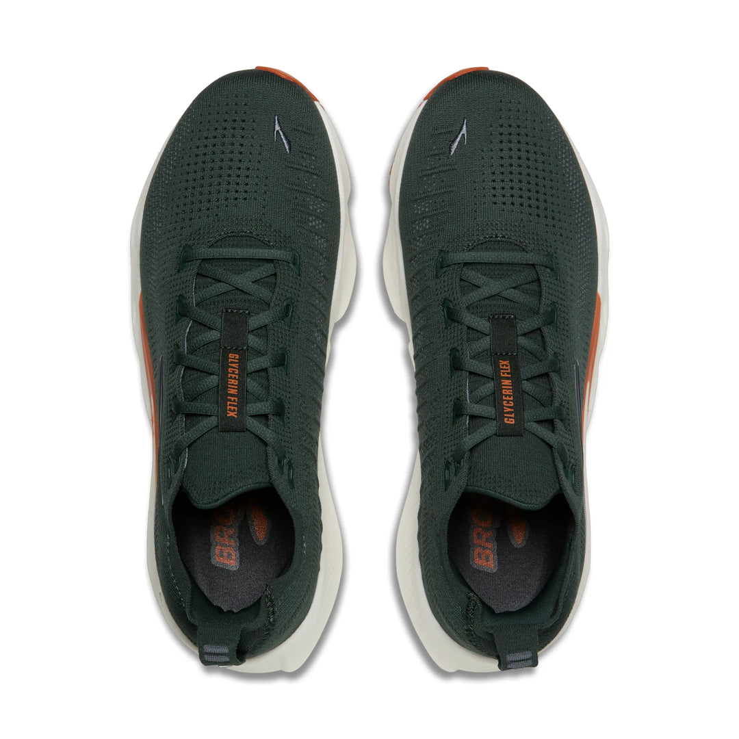 brooks glycerin flex men's | green grey brown