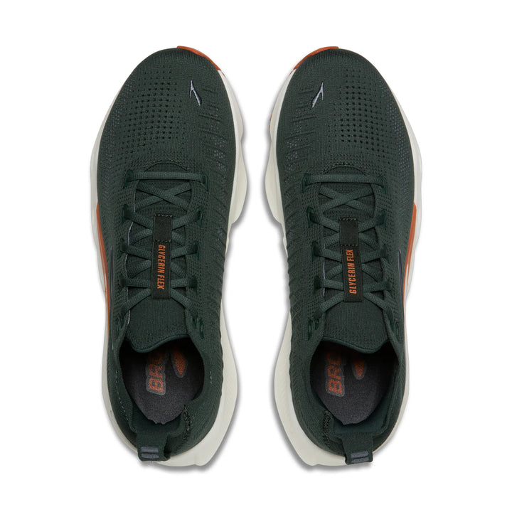 brooks glycerin flex men's | green grey brown