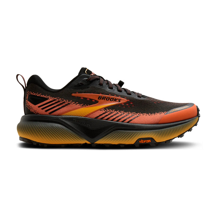 brooks cascadia 20 men's | black tigerlily orange