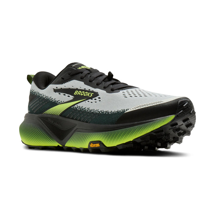 brooks cascadia 20 wide men's | grey black nightlife
