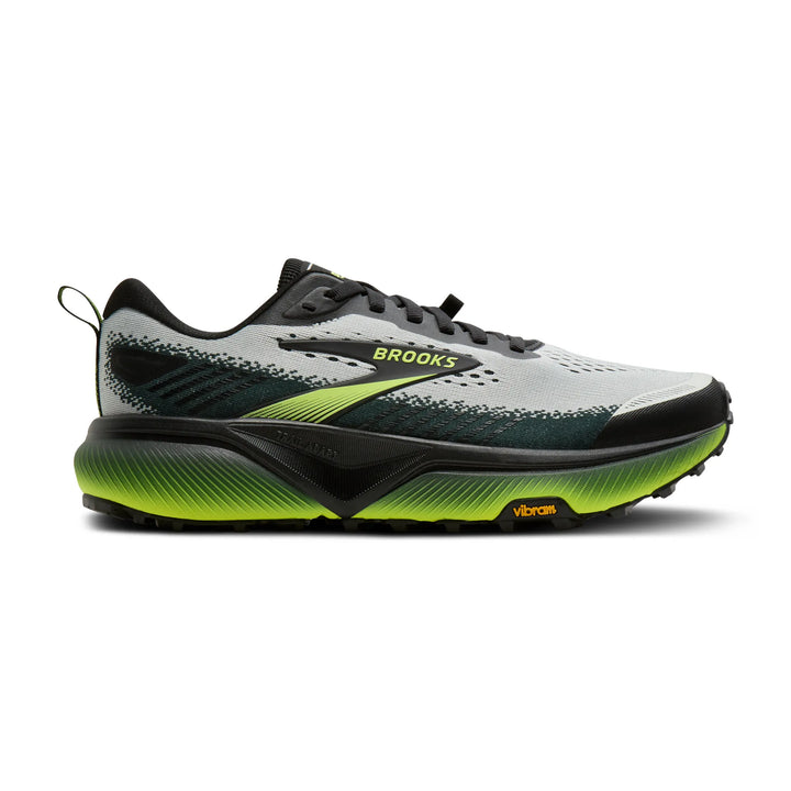 brooks cascadia 20 wide men's | grey black nightlife
