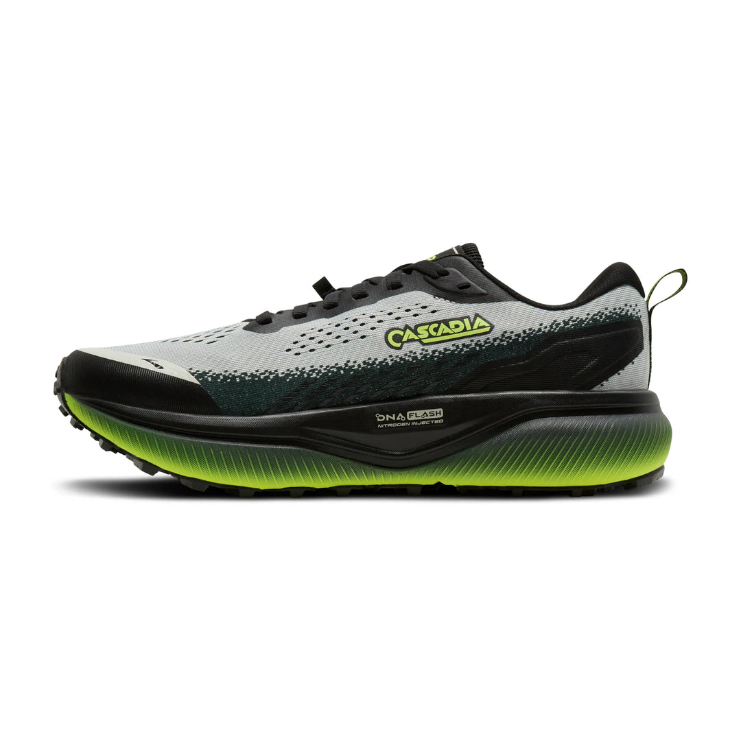brooks cascadia 20 wide men's | grey black nightlife
