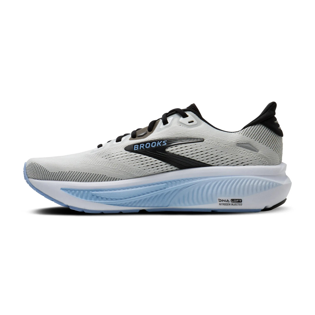 brooks ghost 18 wide men's | white black open air