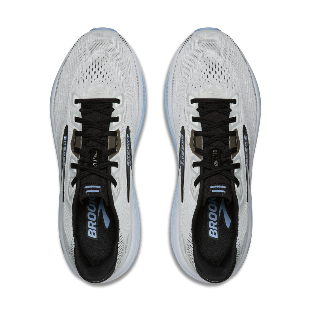 brooks ghost 18 men's | white black open air
