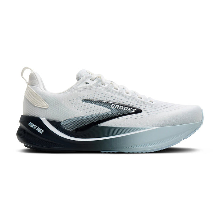 brooks ghost max 4 men's | white navy blue