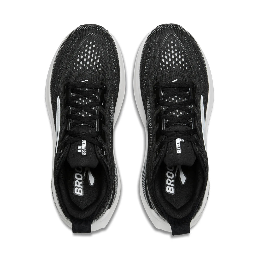 brooks glycerin gts 23 men's | black grey white