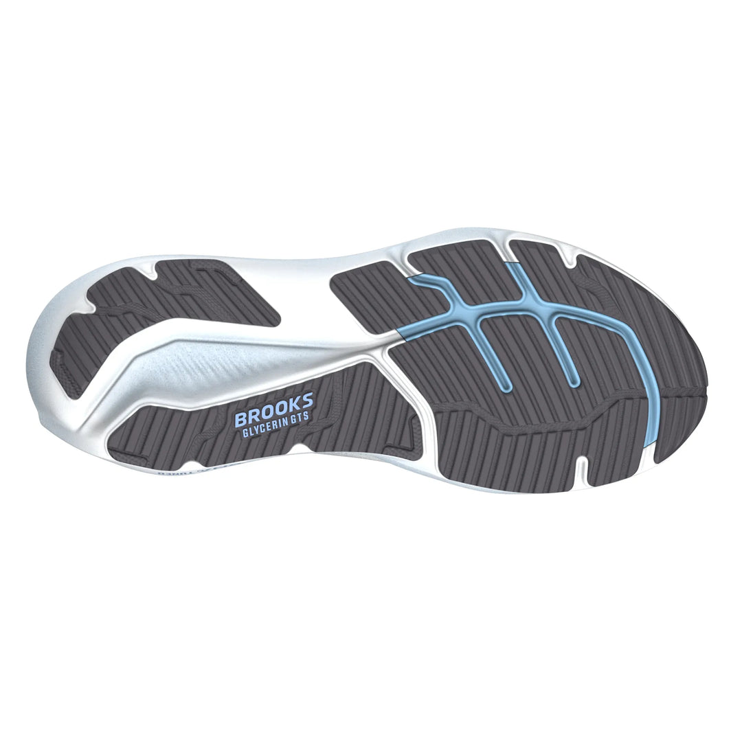 brooks glycerin gts 23 men's | white rain baltic sea