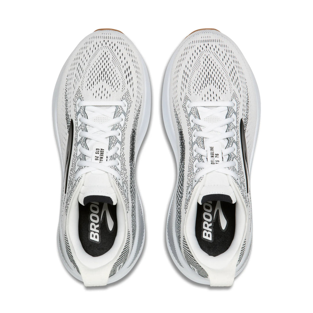 brooks adrenaline gts 26 men's | white black gum