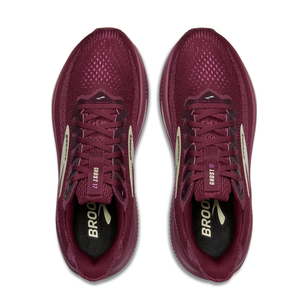 brooks ghost 17 women's | burgundy/pink/green