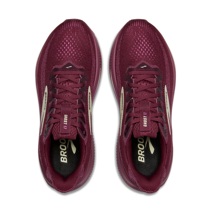 brooks ghost 17 women's | burgundy/pink/green