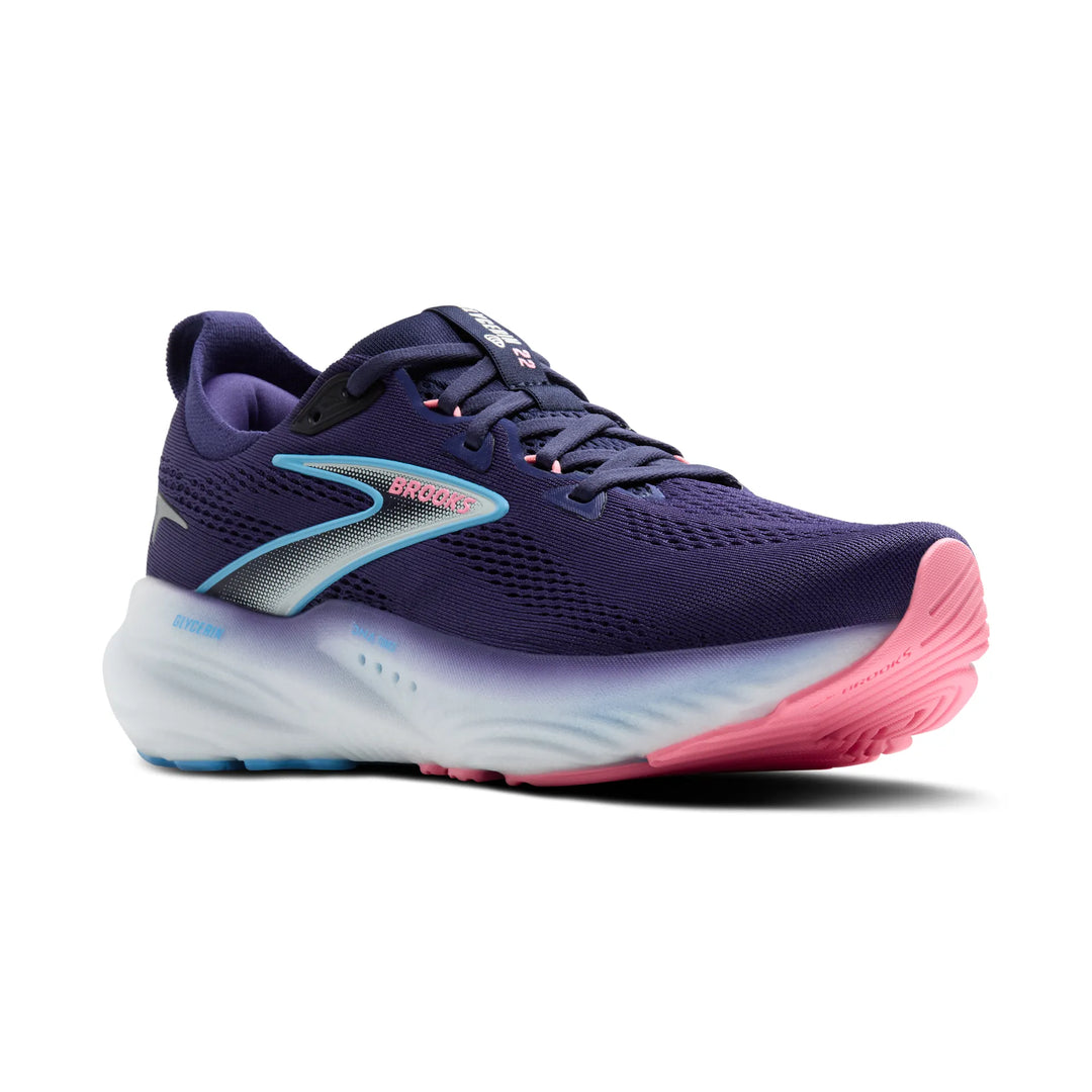 brooks glycerin 22 women's | blue ribbon/peacoat/dianthus