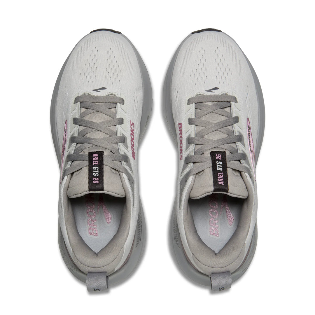 brooks ariel gts 26 extra wide women's | oyster mushroom alloy pink
