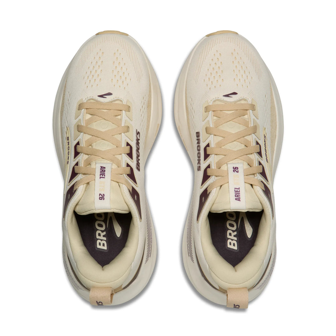 brooks ariel gts 26 wide women's | coconut sand potent purple