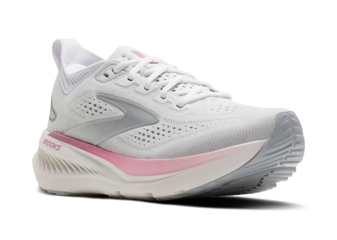 brooks glycerin 23 wide women's | white harbor mist metallic