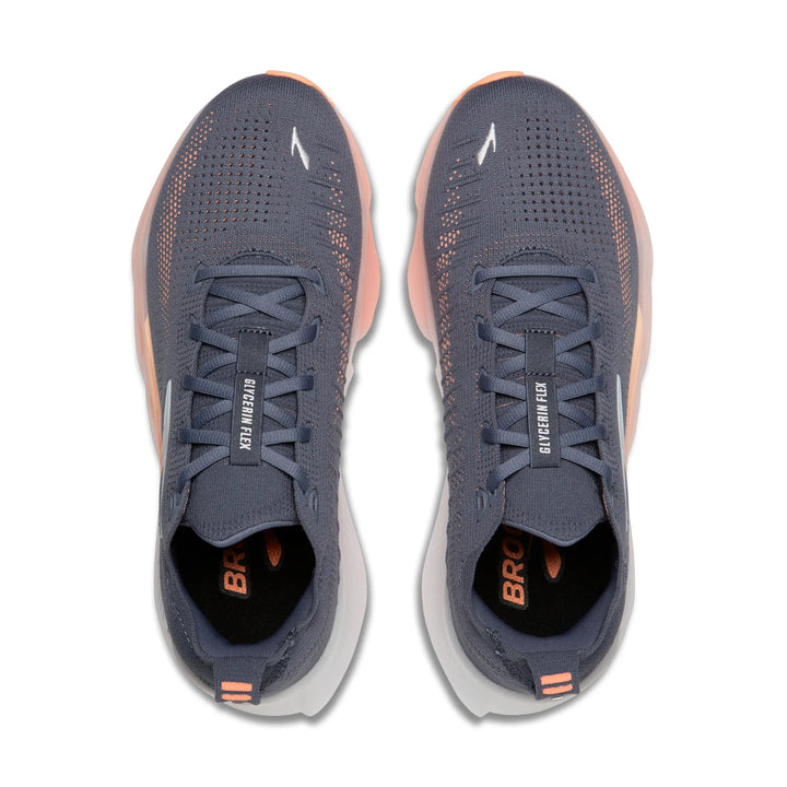 brooks glycerin flex women's | grey peach orange