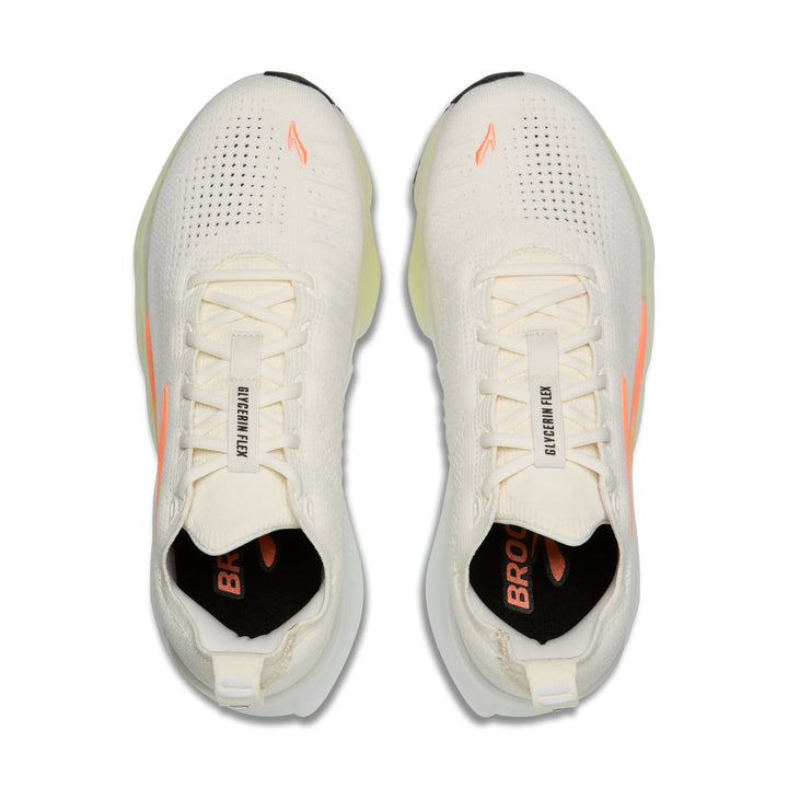 brooks glycerin flex women's | white peach nightlife