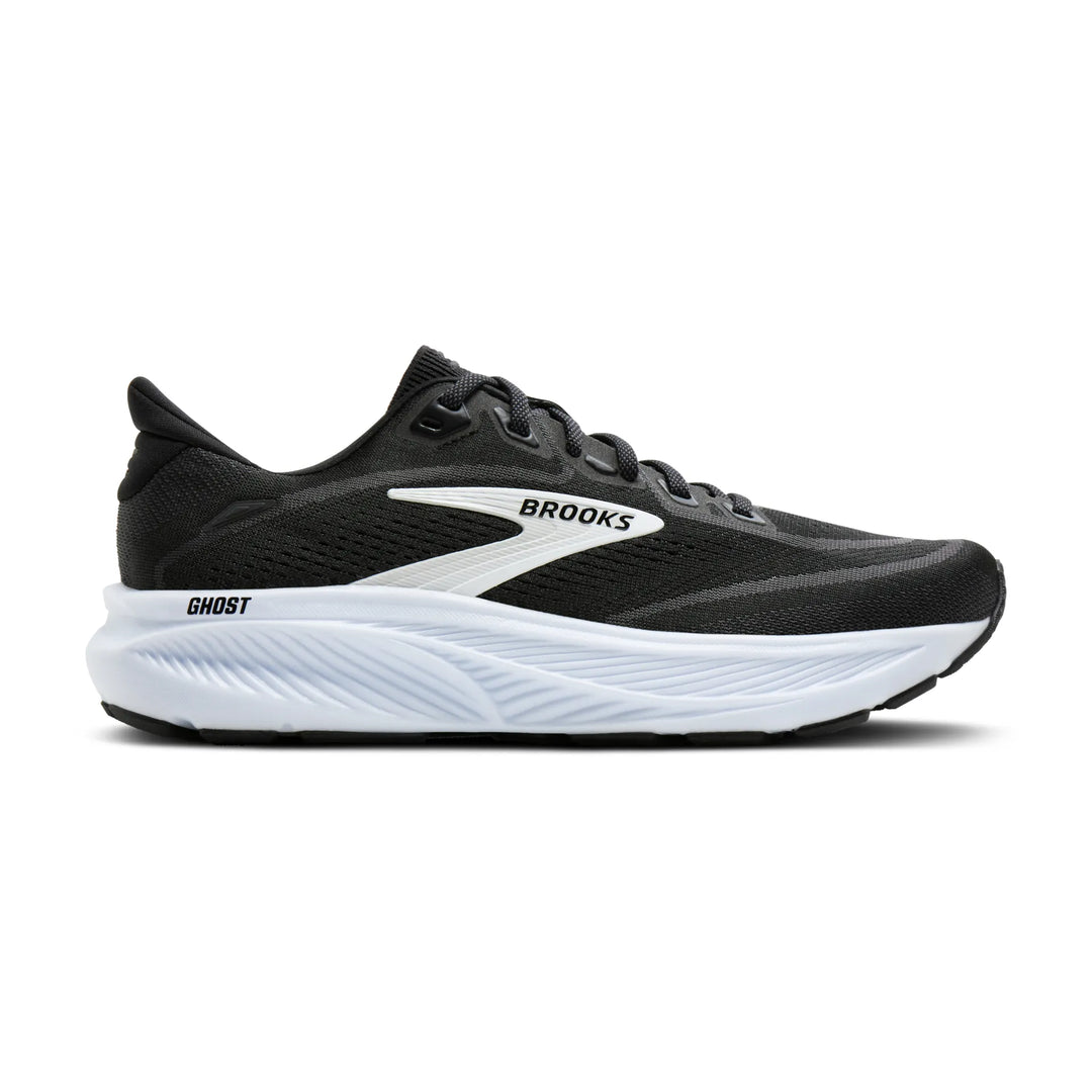 brooks ghost 18 wide women's | black grey white