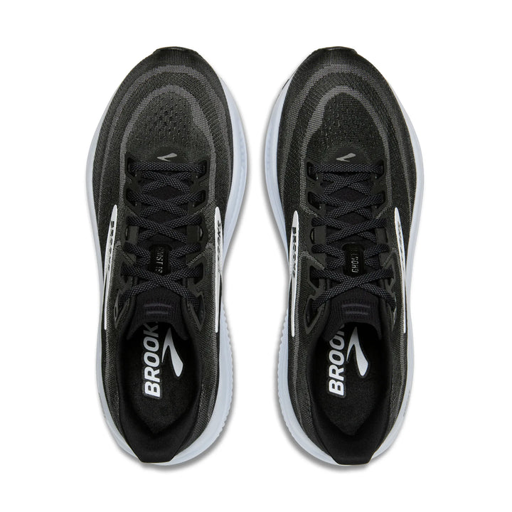 brooks ghost 18 wide women's | black grey white