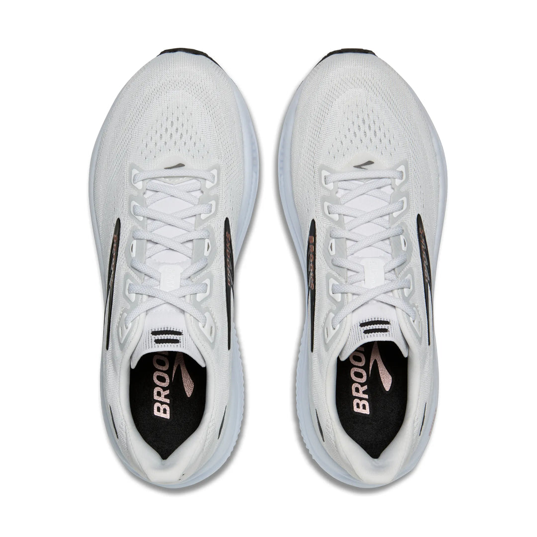 brooks ghost 18 wide women's | white black rose gold