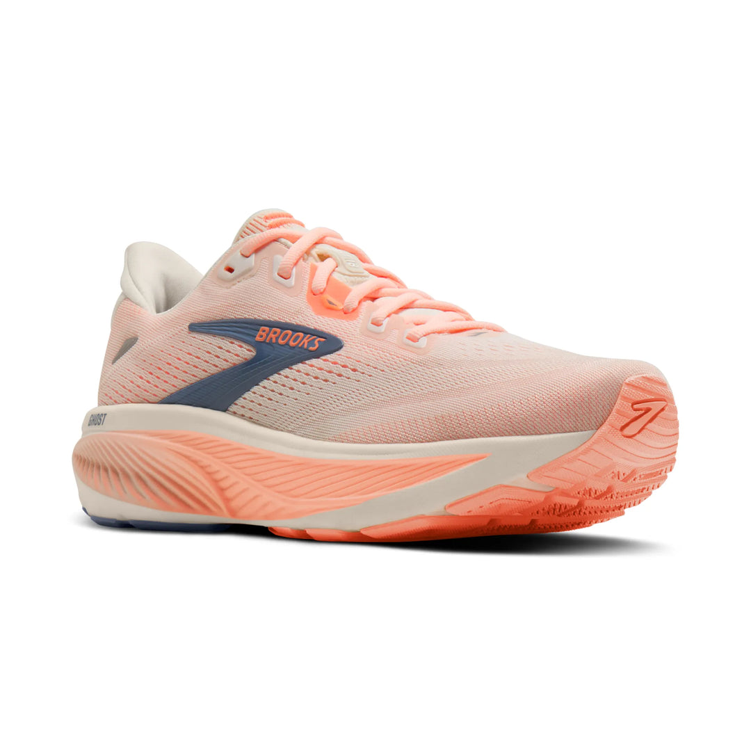 brooks ghost 18 women's | star white cyber peach grey