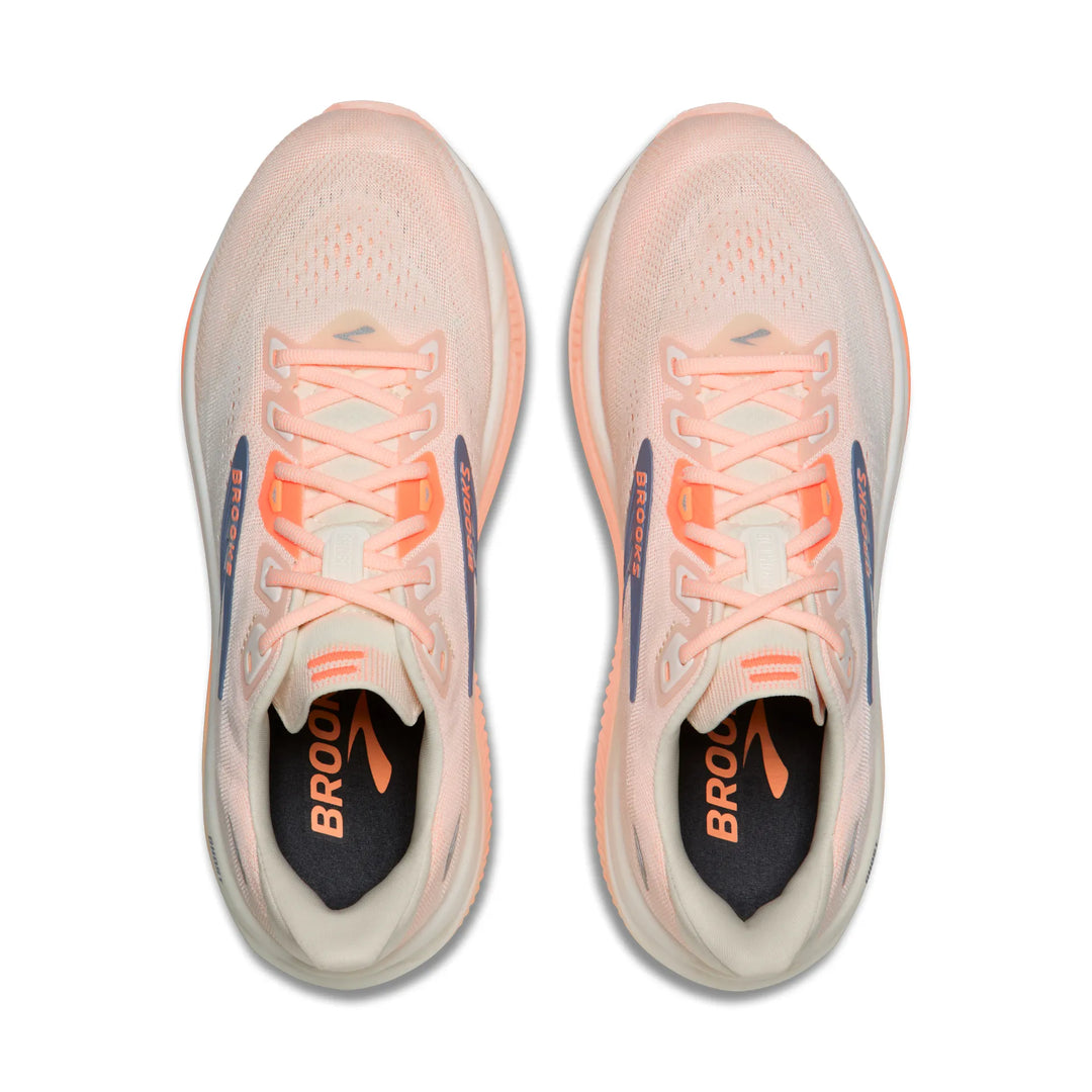 brooks ghost 18 women's | star white cyber peach grey