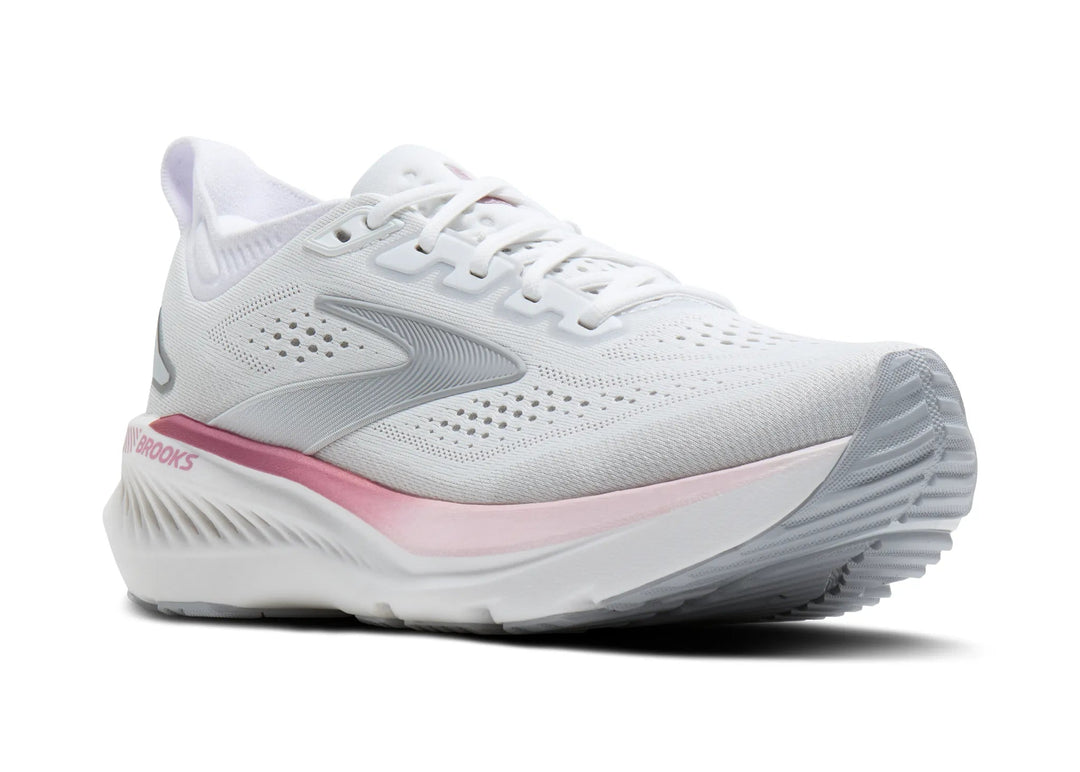 brooks glycerin gts 23 women's | white harbor mist metallic