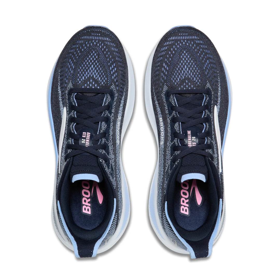 brooks adrenaline gts 26 women's | navy cornflower pink