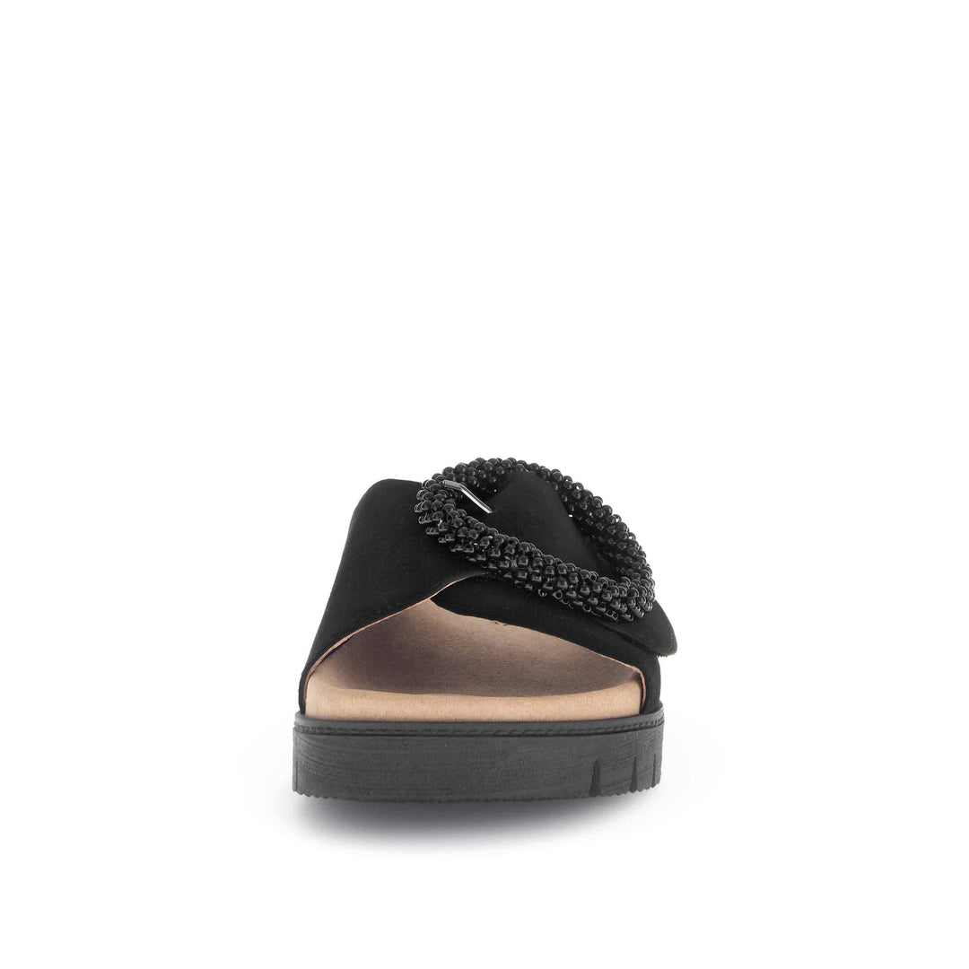 gabor one strap ring slide women's | black