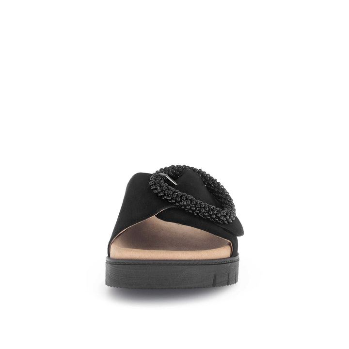 gabor one strap ring slide women's | black