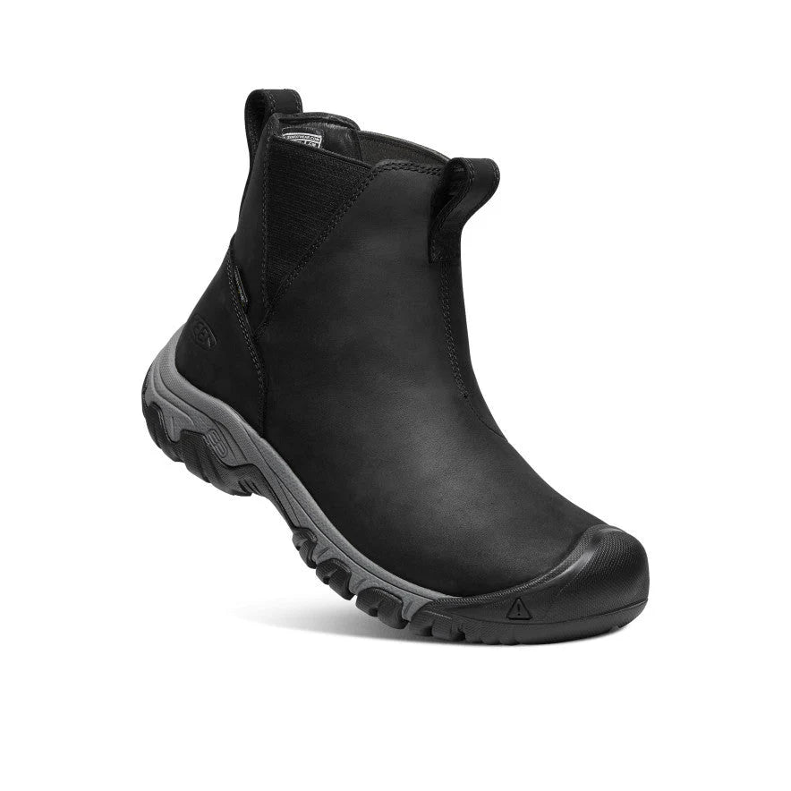 keen greta waterproof chelsea women's | black/steel grey