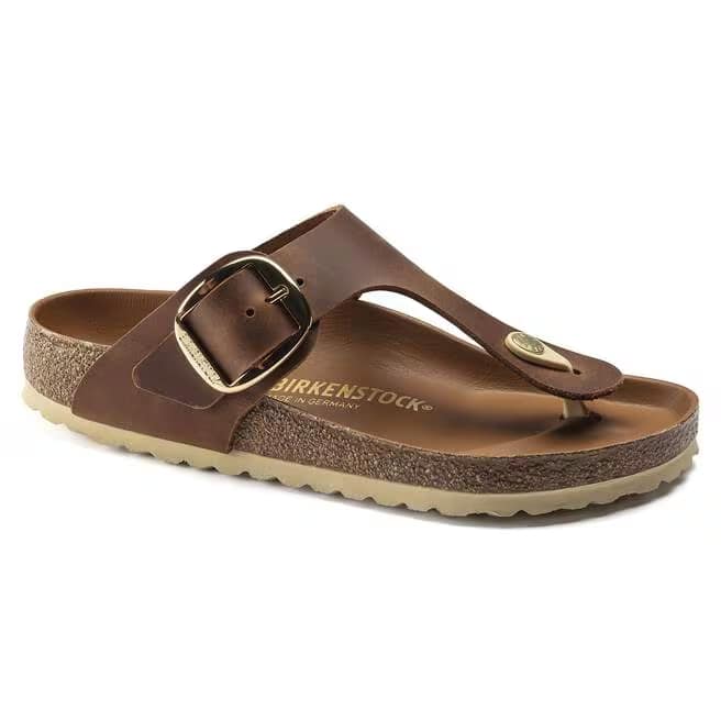 birkenstock gizeh big buckle women's | cognac
