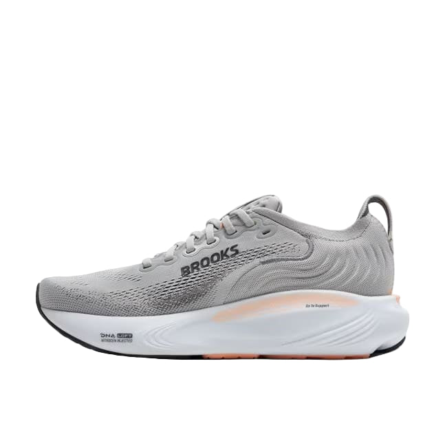 brooks adrenaline gts 25 extra wide women's | grey / blackened pearl / coral