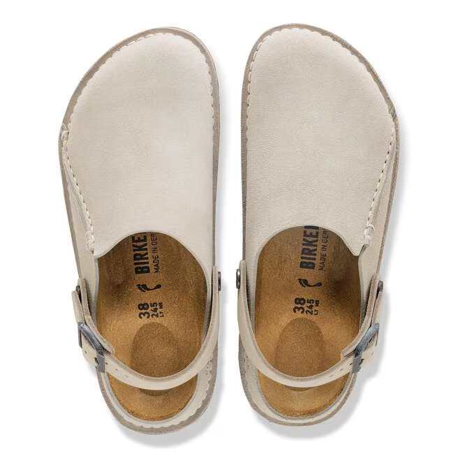 birkenstock lutry premium suede | oyster