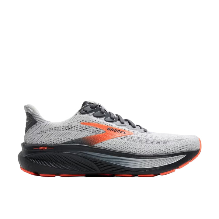 brooks ghost 17 extra wide men's | oyster mushroom/orange/ebony