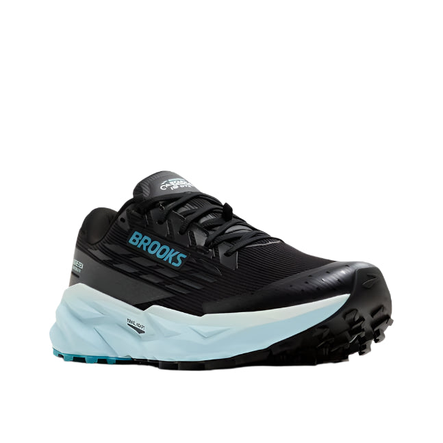 brooks cascadia 19 gtx women's | black/ebony/blue flower