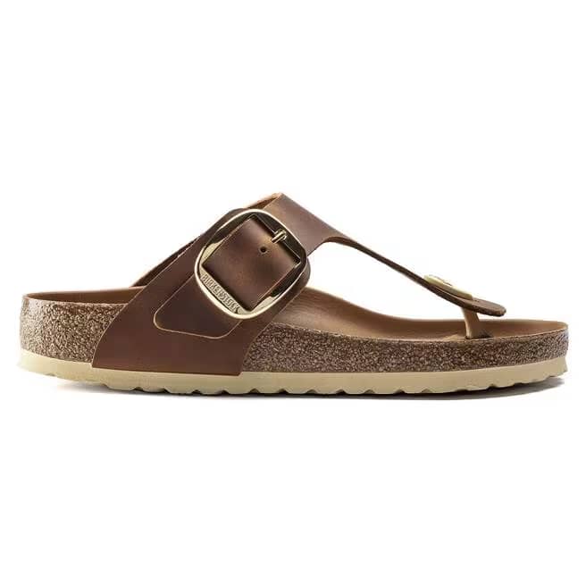 birkenstock gizeh big buckle women's | cognac