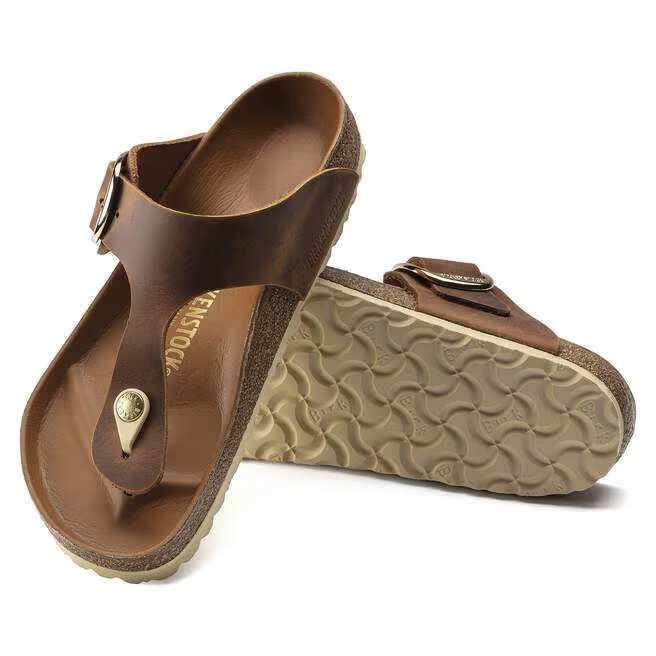 birkenstock gizeh big buckle women's | cognac