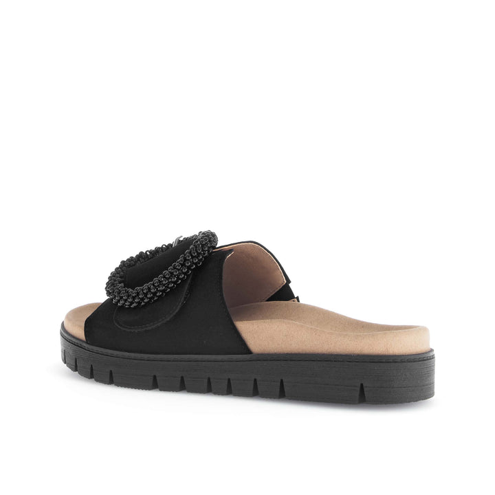 gabor one strap ring slide women's | black