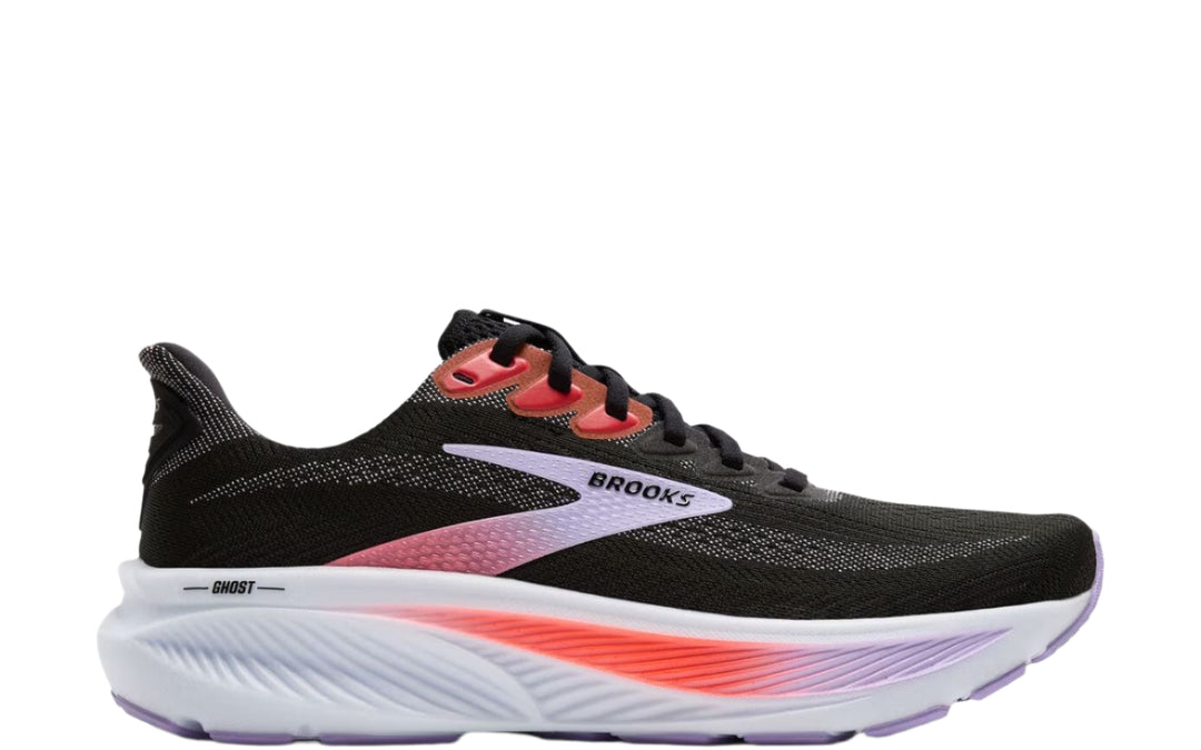brooks ghost 17 women's | black/purple/coral