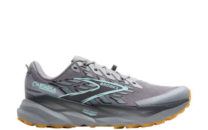 brooks cascadia 19 wide men's | alloy/ebony/orange