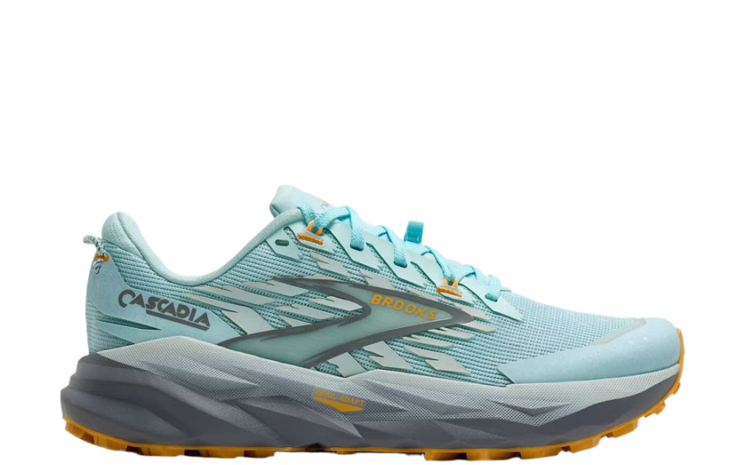 brooks cascadia 19 women's | clearwater/primer grey/apricot