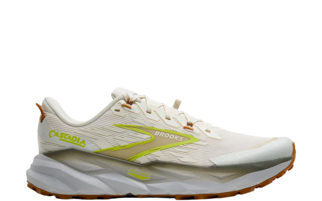 brooks cascadia 19 men's | coconut/olive/ginger