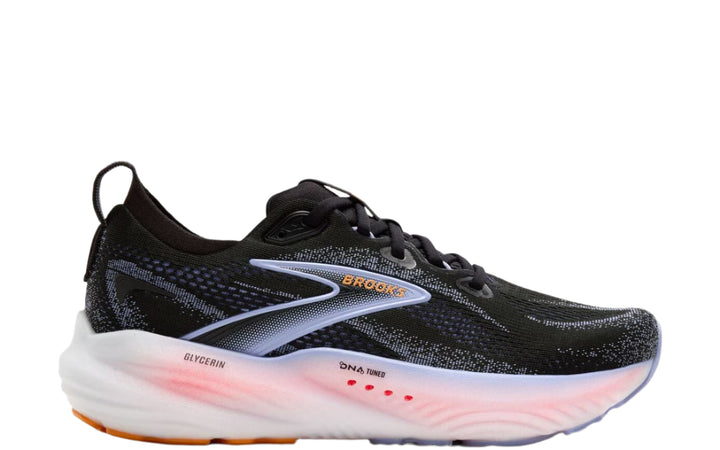 brooks glycerin 22 women's | black/blue heron/orange