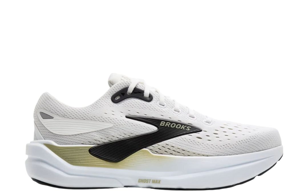 brooks ghost max 3 men's | bright white/tea black
