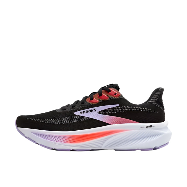brooks ghost 17 women's | black/purple/coral