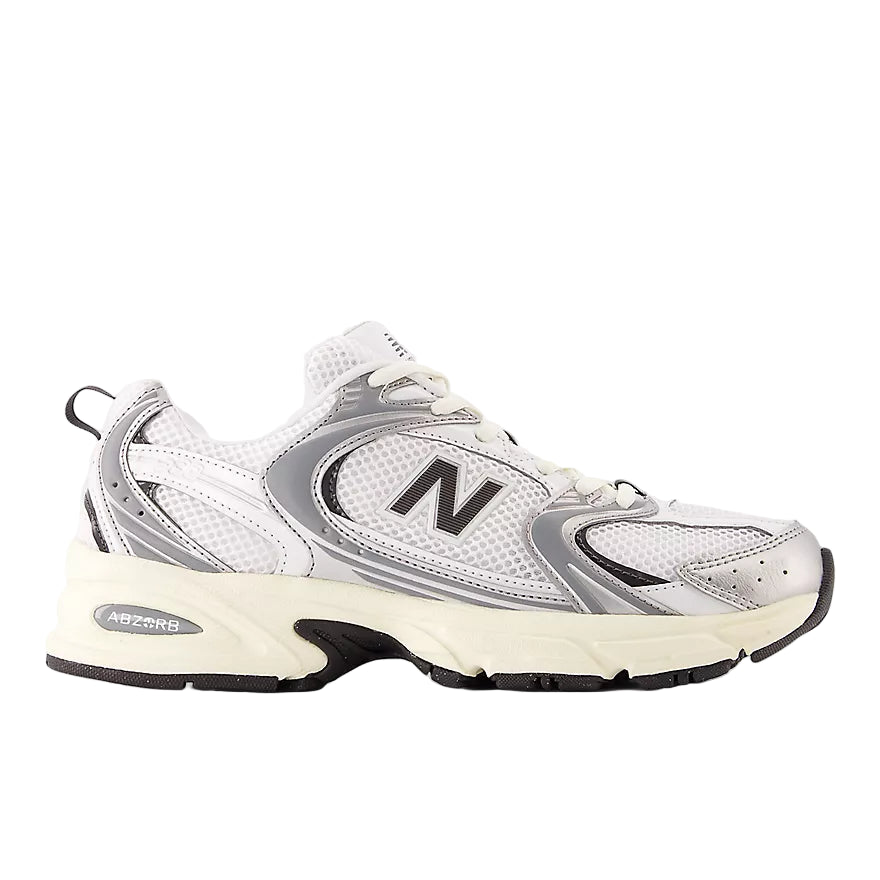 new balance 530 | silver metallic/black cement