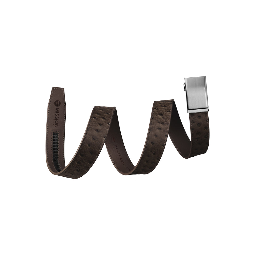 mission belt ostrich embossed 40 | brown ostrich