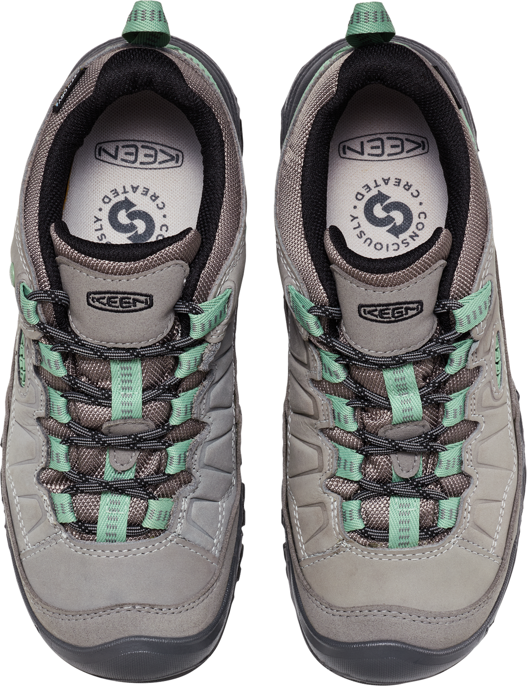 keen targhee iv wide waterprroof hiking women's | alloy/granite green