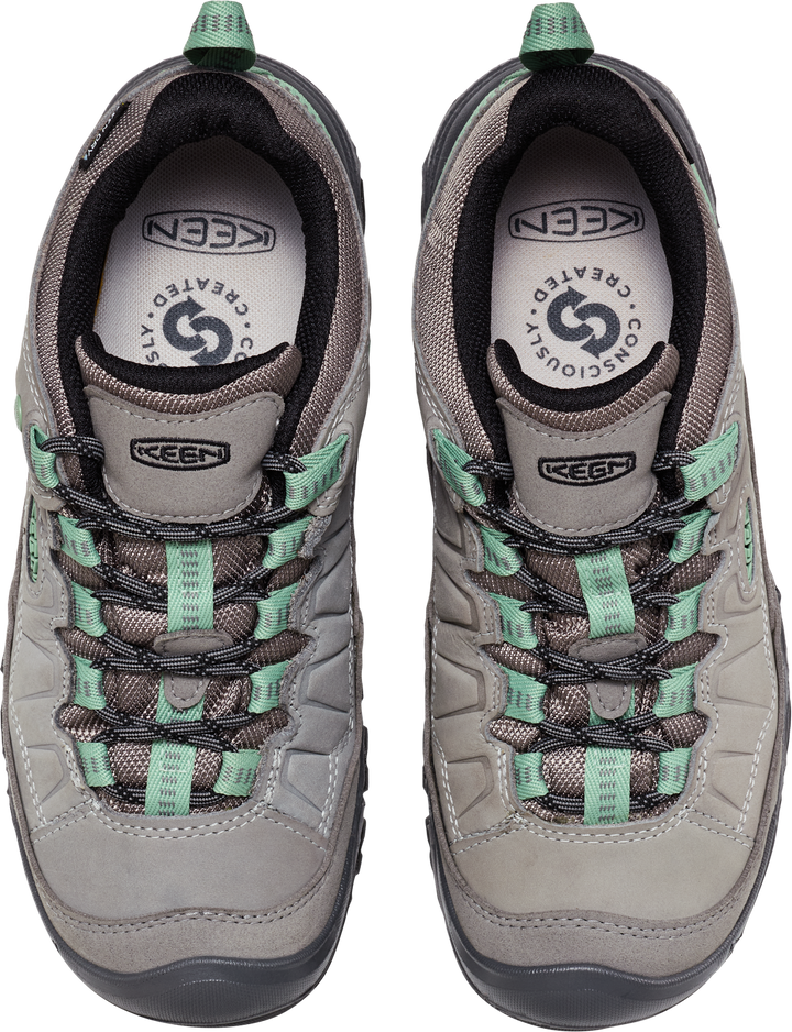 keen targhee iv wide waterprroof hiking women's | alloy/granite green