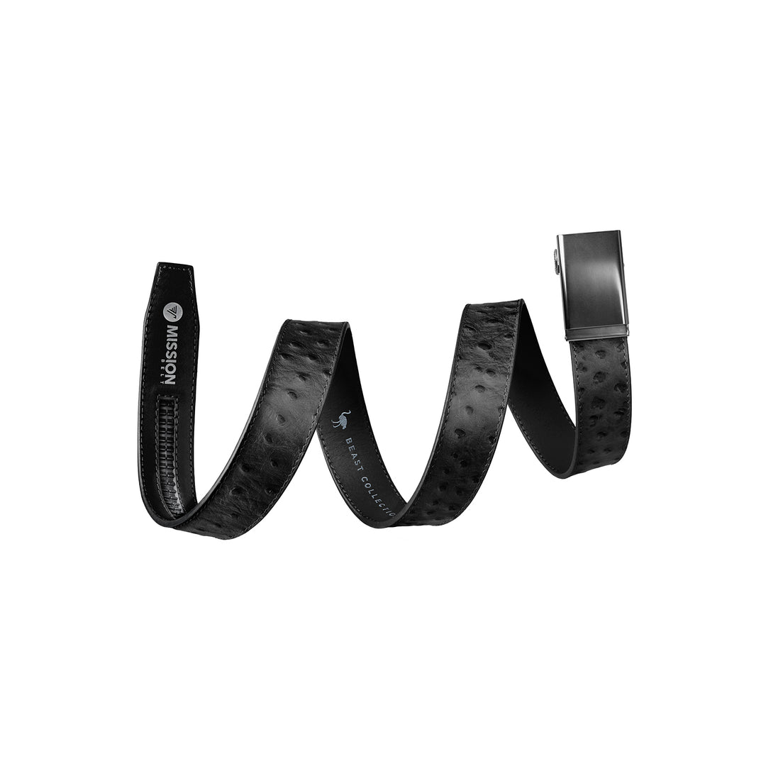 mission belt ostrich embossed 40 | gun/black ostrich